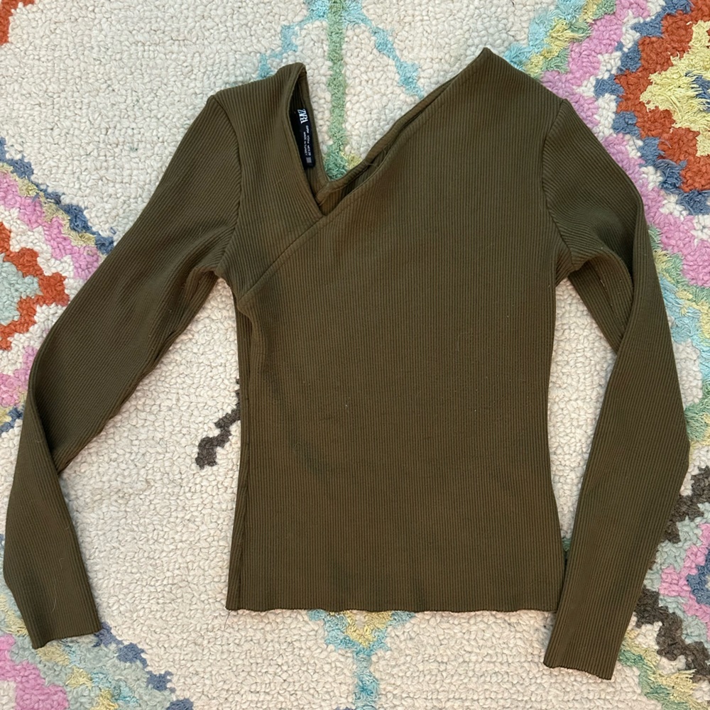 Zara Ribbed Long Sleeve Top